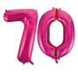 Folie cijfer ballonnen  pink roze 70