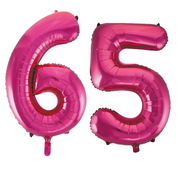 Cijfer ballonnen roze 65