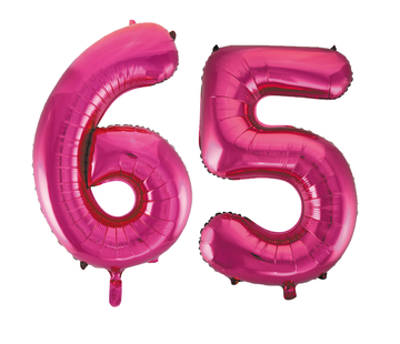 Cijfer ballonnen roze 65