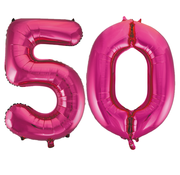 Cijfer ballonnen roze 50