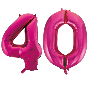 Cijfer ballonnen roze 40