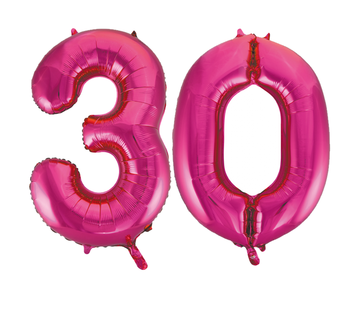 Cijfer ballonnen roze 30