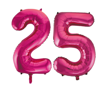 Cijfer ballonnen roze 25