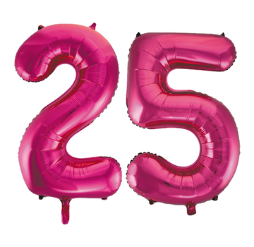 Cijfer ballonnen roze 25