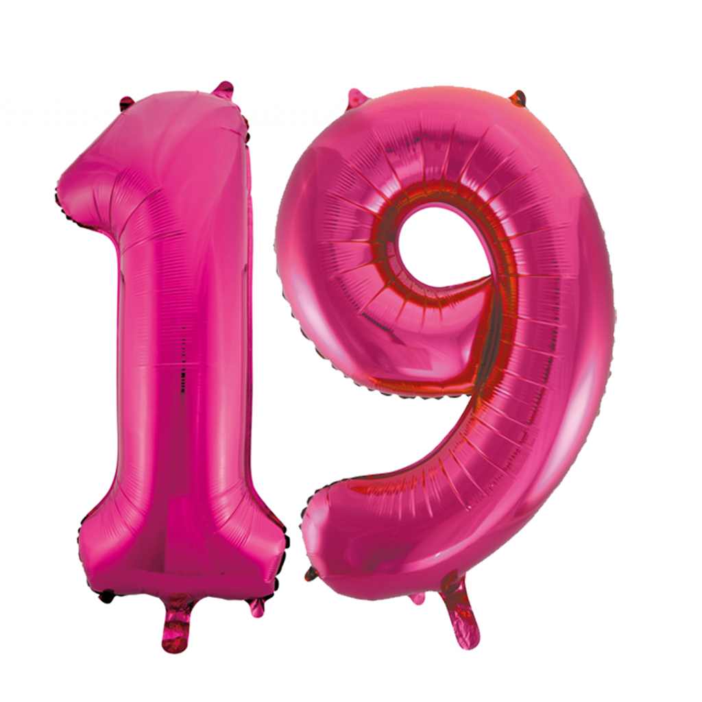 Wrak Elektronisch flauw Folie cijfer ballonnen pink roze 19 - Partycorner.nl