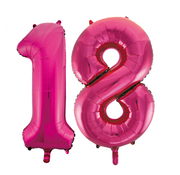 Cijfer ballonnen roze 18