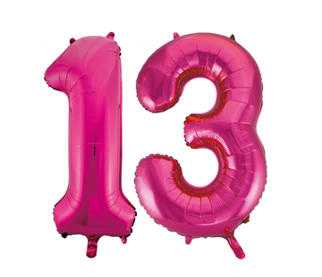 Cijfer ballonnen roze 13