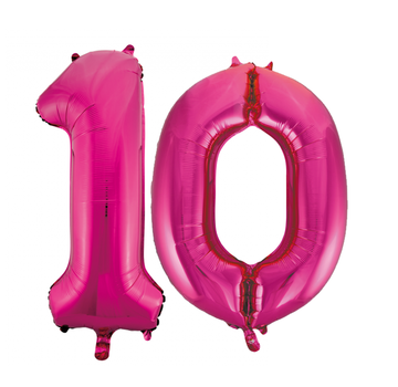 Cijfer ballonnen roze 10