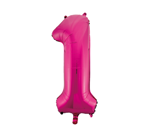 Folie cijfer ballon  pink roze 1