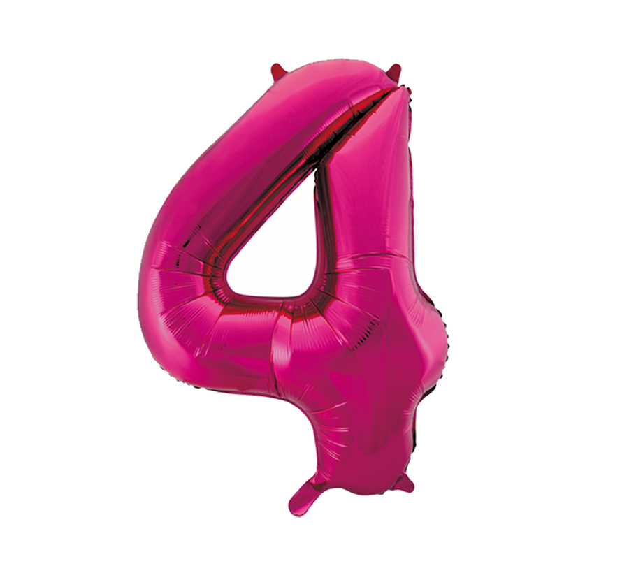 Folie cijfer ballon  pink roze 4