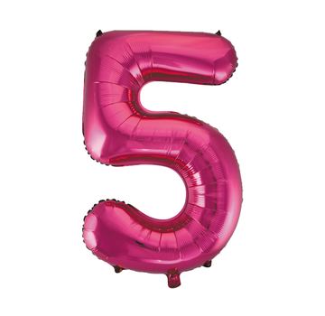 Cijfer ballon roze 5