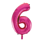 Cijfer ballon roze 6