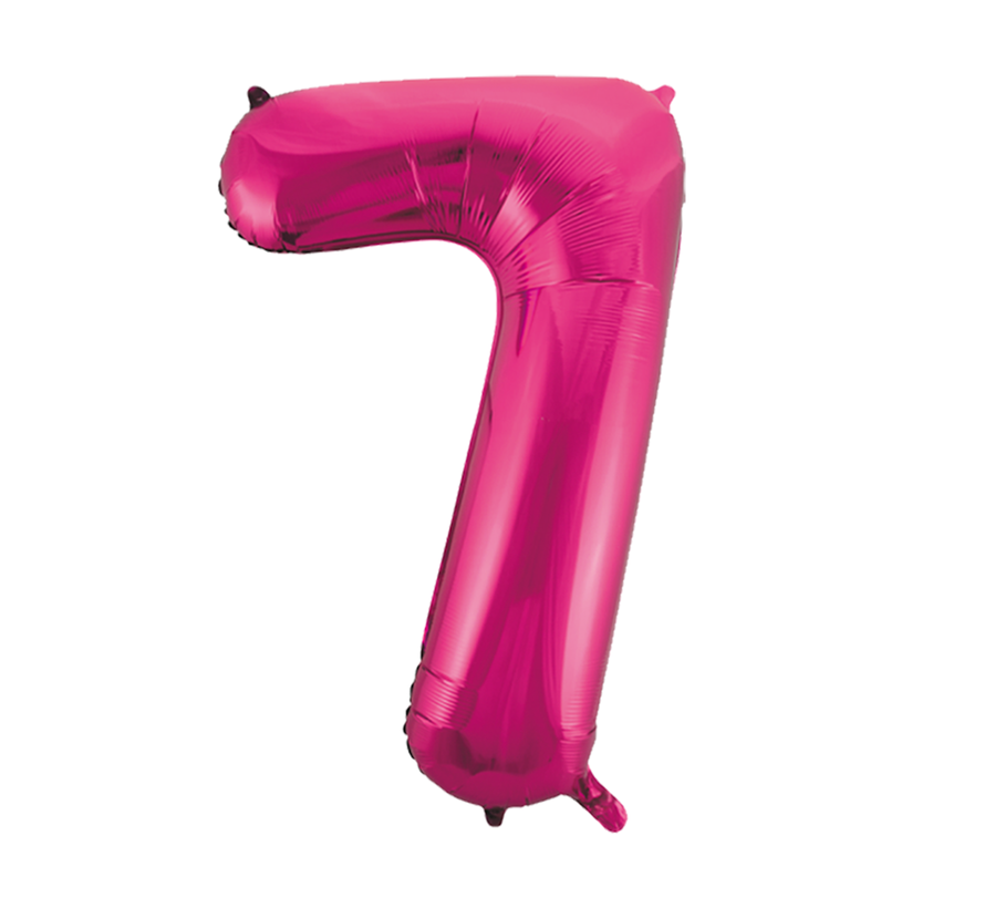 Folie cijfer ballon  pink roze 7