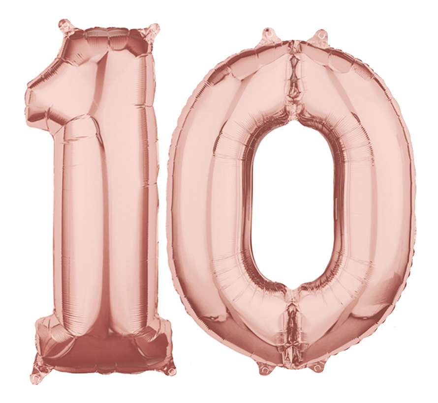 Helium cijfer ballonnen 10  rosé goud