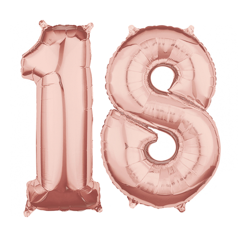 Helium cijfer ballonnen 18  rosé goud