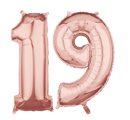 Helium cijfer ballonnen 19  rosé goud