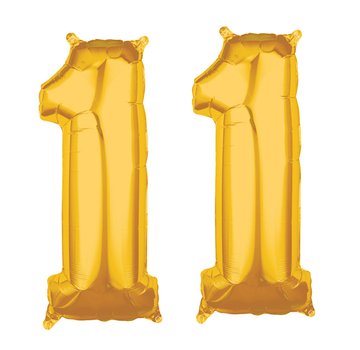 Cijfer ballonnen goud 11