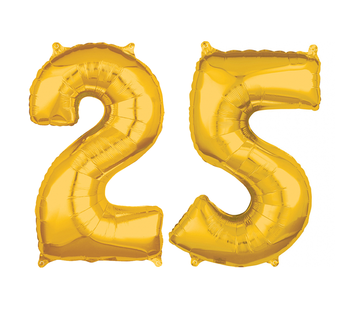 Cijfer ballonnen goud 25