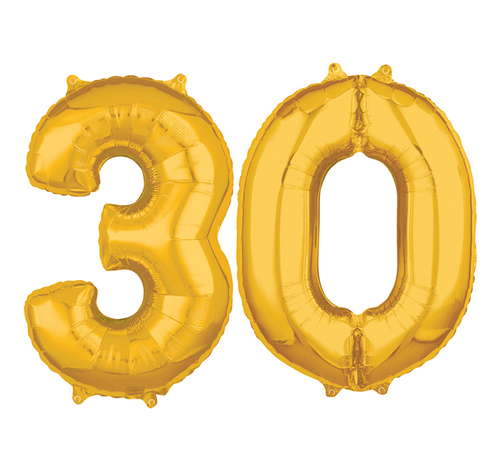 Helium cijfer ballonnen goud 30