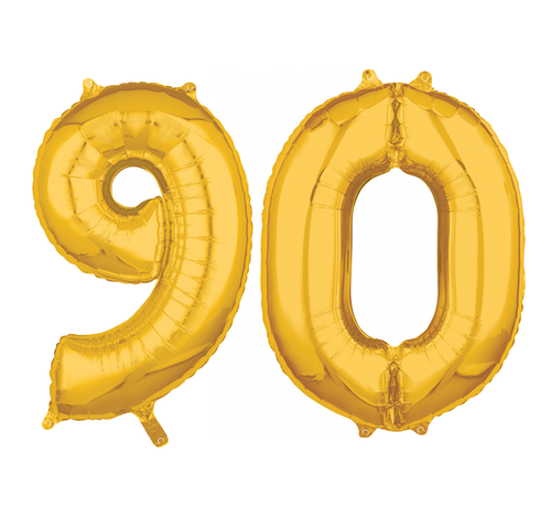 Helium cijfer ballonnen goud 90