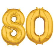 Cijfer ballonnen goud 80