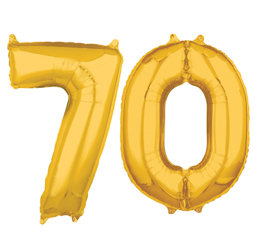 Cijfer ballonnen goud 70