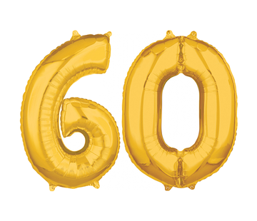 Cijfer ballonnen goud 60