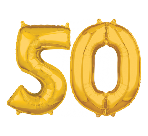 Helium cijfer ballonnen goud 50