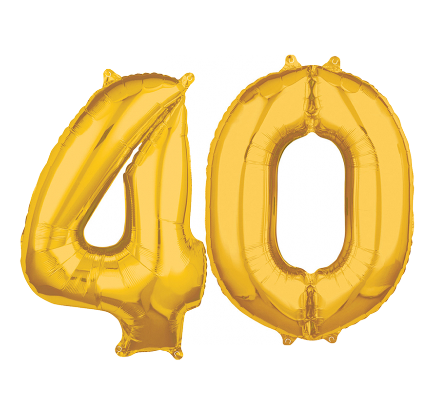 Helium cijfer ballonnen goud 40