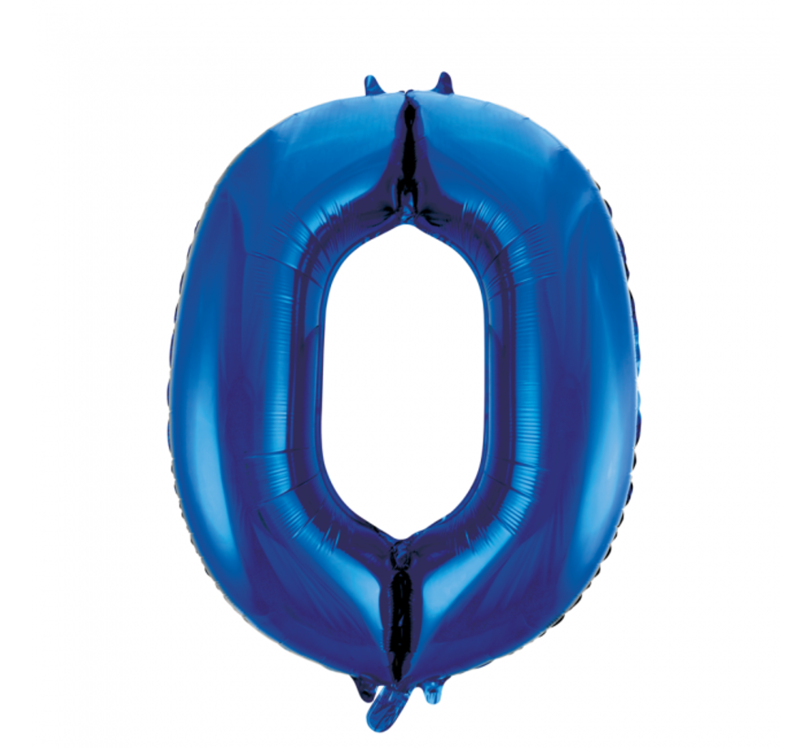 Folieballon 0 blauw