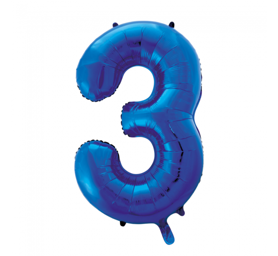 Folieballon 3 blauw