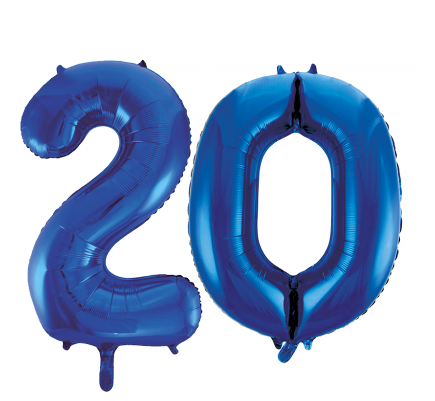 Folie ballonnen 20 blauw