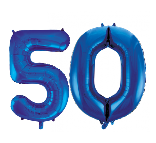 Folie ballonnen 50 blauw