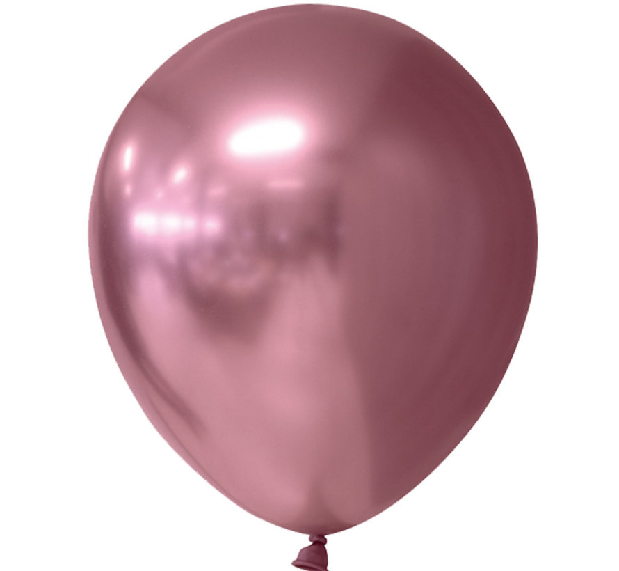 Latex Chrome roze ballonnen 10 stuks