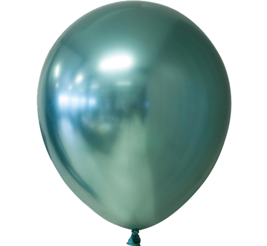 Groene  chroom ballonnen 10 stuks