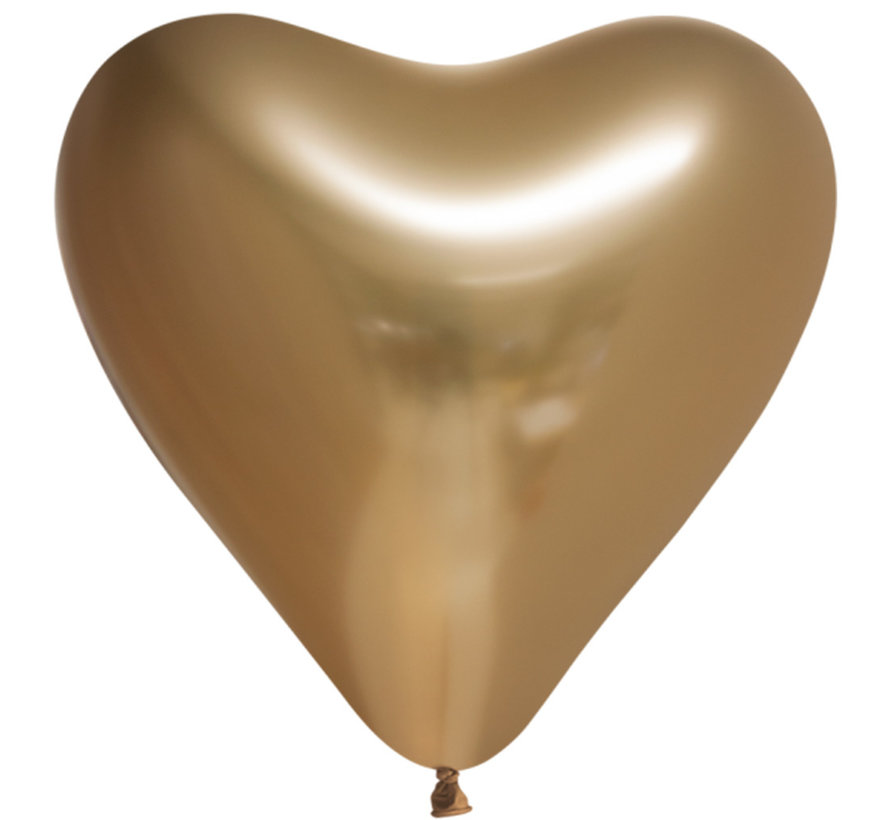 10 Chrome harten ballonnen  goud-kleurig