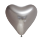 10 Chrome harten ballonnen  zilverkleurig