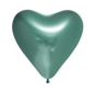 10 Chrome harten ballonnen groen