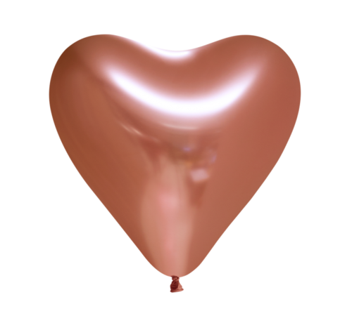 100 Chrome koperkleurige harten ballonnen
