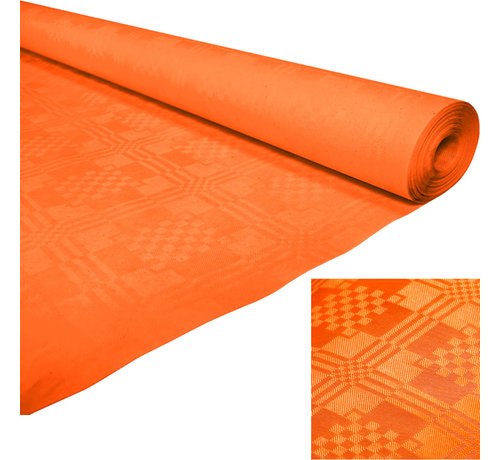 Papieren tafelkleed oranje 8 m op rol