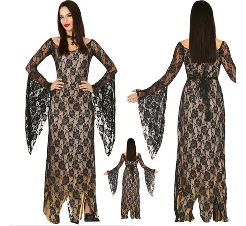 Gothic jurk met wijde mouwen
