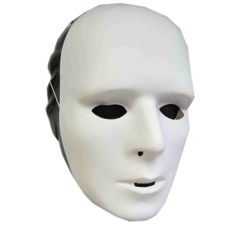 Plastic carnaval masker wit