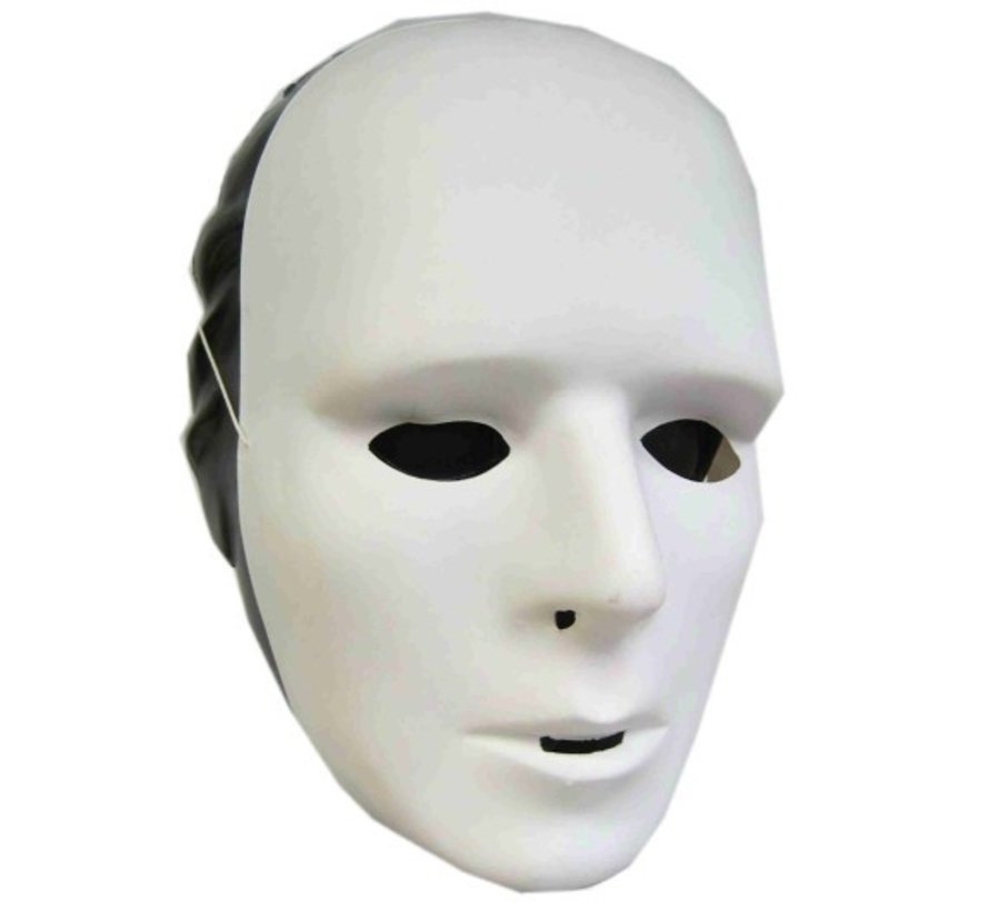 Plastic carnaval masker wit