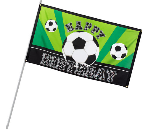 Happy Birthday voetbal vlag