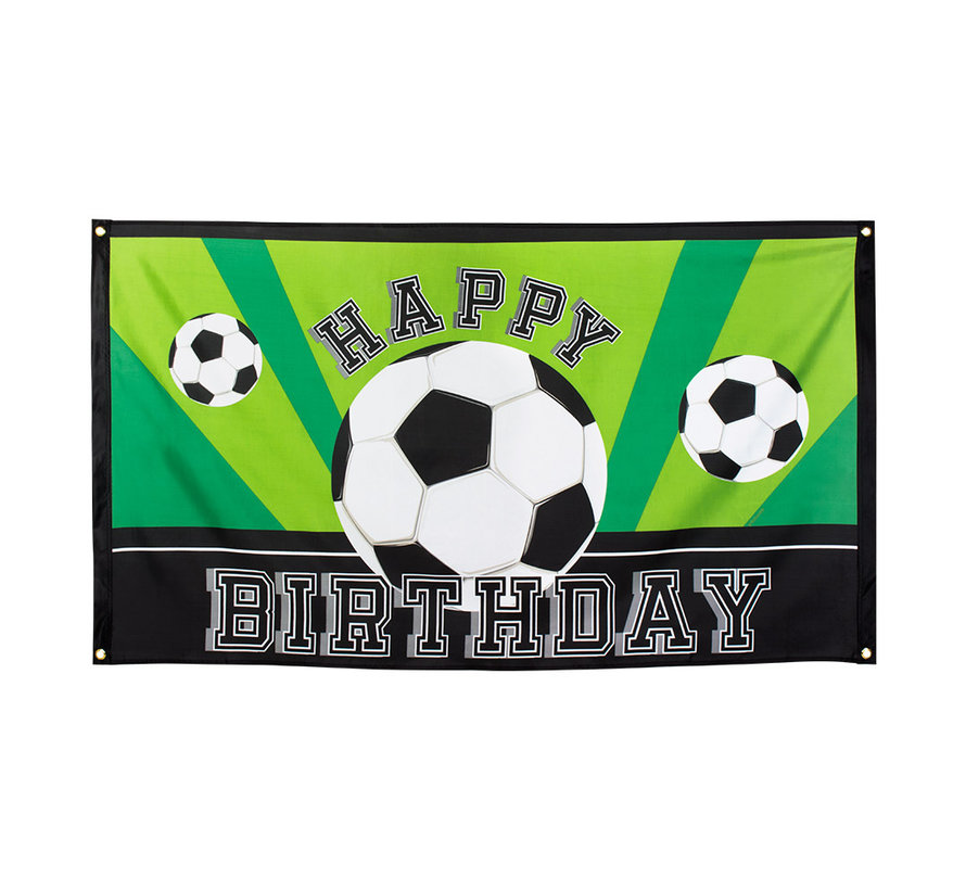 Happy Birthday voetbal vlag