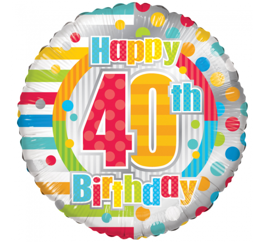 Folieballon 40 jaar happy birthday