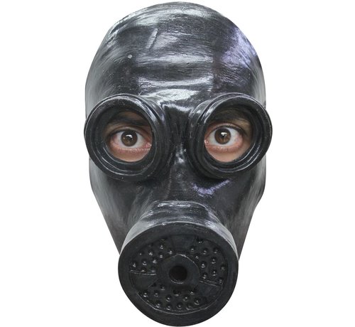 Halloween Latex Gasmasker Zwart