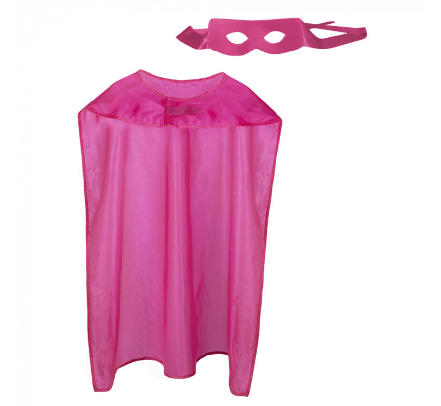 SuperHero roze cape met oogmasker