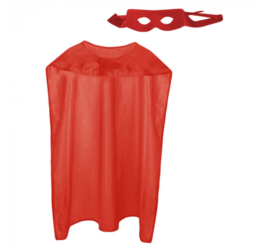 Mantel plus masker rood