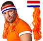 Hoofdband Nederland met oranje haar